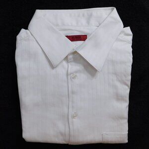 White Stripe Fitted Dress Shirt 17 32/33 DNA